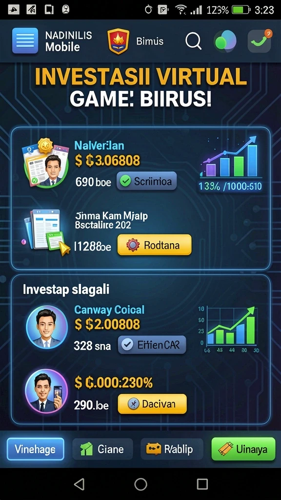 Tampilan awal game dengan karakter utama.