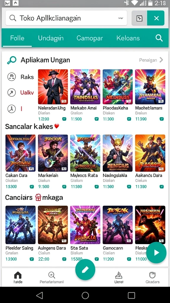 Screenshot menunjukkan berbagai pilihan permainan togel.