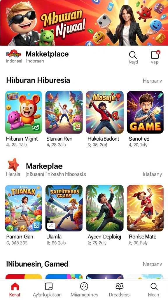 Screenshot menunjukkan aksi seru di level tengah.