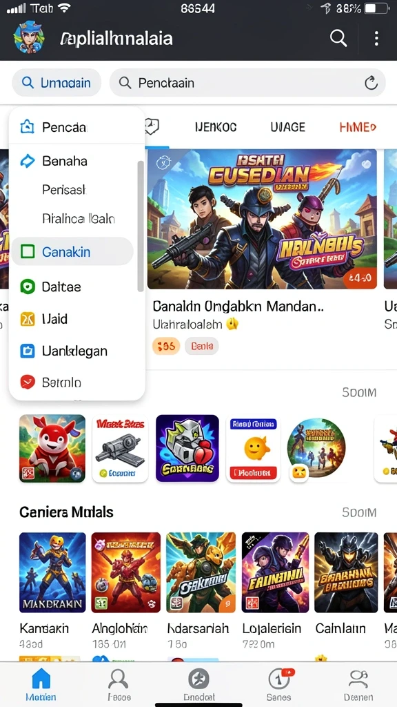 Menampilkan level menarik yang penuh warna.