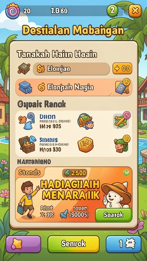 Mode permainan yang variatif dan menarik.