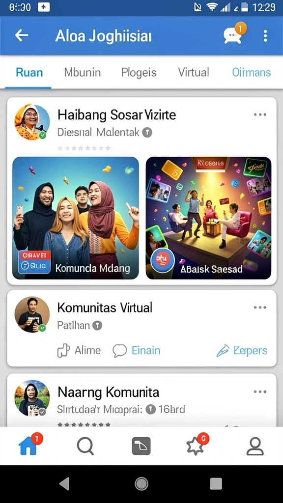 Screenshot memperlihatkan suasana komunitas dalam game.